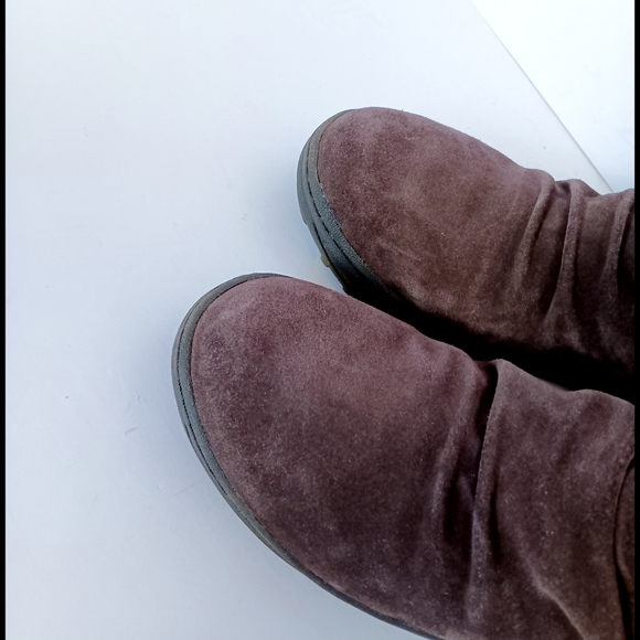 🖤 BareTraps Adelina Leather Suede Ankle Boots Bootie 9 Winter Faux Fur Burgundy - Picture 4 of 14